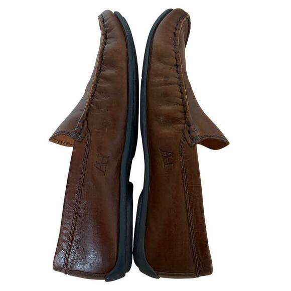 Austen Heller Brown Leather Driving Loafers Men display picture 1